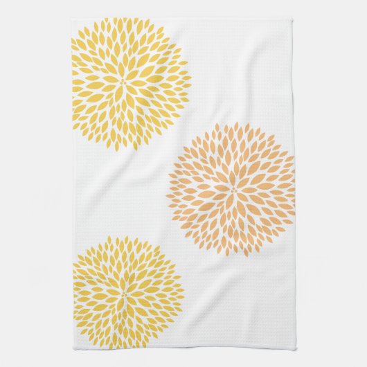 Perzik gele bloemen theedoek (Verticaal)