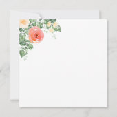 Perzik Gele Waterverf Bloemen Dank u kaart (Achterkant)