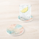 Perzik gemarmerd zandsteen onderzetter (Zijkant)