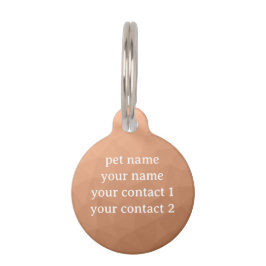 Perzik geometrisch gaaspatroon Uw tekst Huisdierpenning