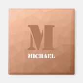 Perzik geometrisch mesh patroon Monogram Magneet (Voorkant)