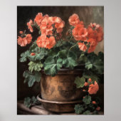 Perzik Geranium Bloemen Art Print Poster (Voorkant)