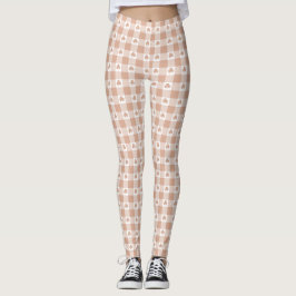 Perzik geruite klaver retro kleur leggings