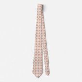 Perzik geruite Shamrock Klaver Retro Necktie Stropdas (Voorkant)