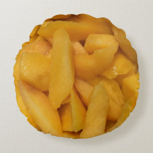 Perzik gesneden perziken Geel Georgië State Fruit Rond Kussen