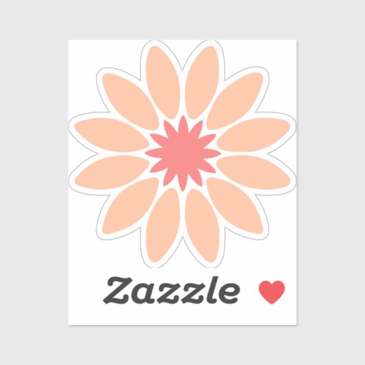 Perzik gestileerde Daisy custom-cut vinyl Sticker (Vel)