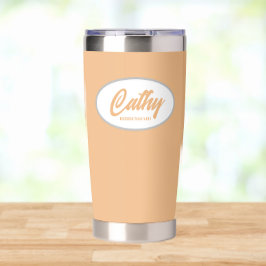 Perzik Gestileerde Naam Trouw Bruidsmeisje Geïsoleerde Drinkbeker