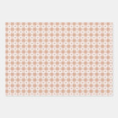 Perzik Gestreepte Hart Gingham Retro Kleur Inpakpapier Vel (Voorkant)