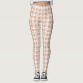 Perzik Gestreepte Hart Gingham Retro Kleur Leggings (Voorkant)