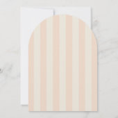 Perzik gestreepte monogram save the date kaart (Achterkant)