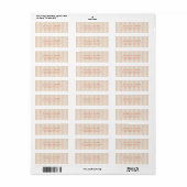Perzik gestreepte trouw retouradres sticker (Full Sheet)