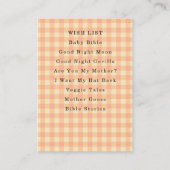 Perzik Gingham Hart Boek Verzoek Informatiekaartje (Achterkant)