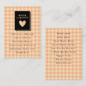 Perzik Gingham Hart Boek Verzoek Informatiekaartje (Voorkant / Achterkant)
