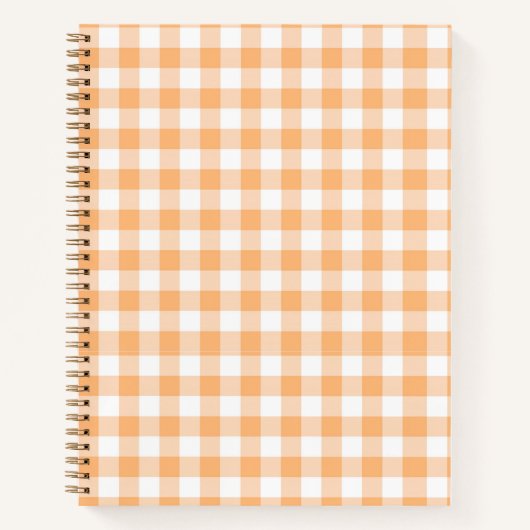 Perzik Gingham Notitieboek (Voorkant)