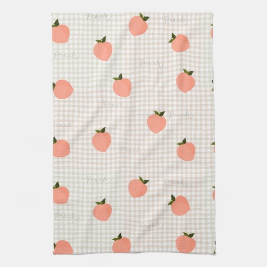 Perzik Gingham Theedoek (Verticaal)