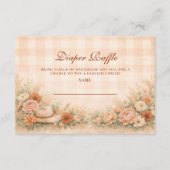 Perzik Gingham Western Bloemen Diapper Loterij Informatiekaartje (Voorkant)