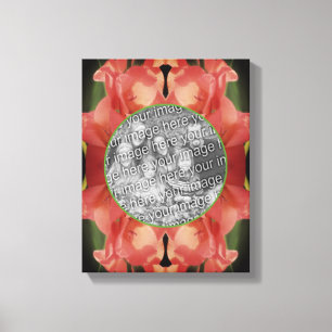 Perzik Gladiolus Bloem Frame Maak Je Eigen Foto Canvas Afdruk