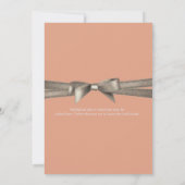 Perzik & Glamour Glitter Boog Feest Uitnodiging (Achterkant)