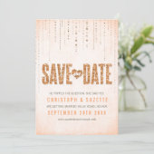 Perzik Glitter Look Save The Date (Staand voorkant)