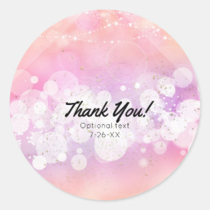 Perzik Gloeiende Lichtjes Glam Verjaardagsfeest Ronde Sticker