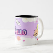 Perzik & Goma - Mochi Mochi Perzikkatten Tweetone Tweekleurige Koffiemok (Voorkant rechts)