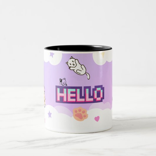 Perzik & Goma - Mochi Mochi Perzikkatten Tweetone Tweekleurige Koffiemok (Center)