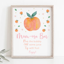 Perzik Goud Baby shower Mimosa Bar Sign