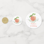 Perzik Goud Bloemen Verjaardag Confetti (Voorkanten)