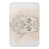 Perzik & Goud Boho Lotus Bloem Schoonheid Badmat (Voorkant Verticaal)