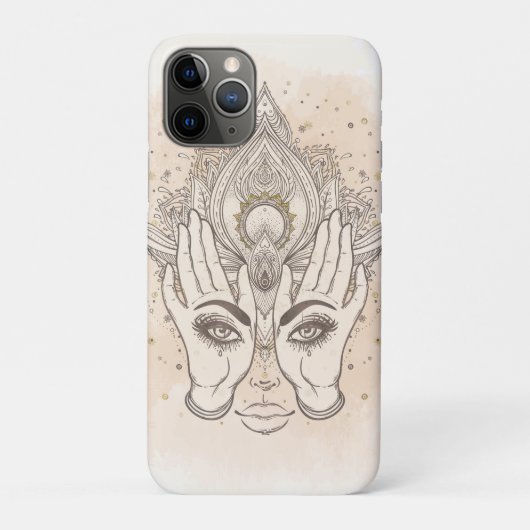 Perzik & Goud Boho Lotus Bloem Schoonheid Case-Mate iPhone Case (Achterkant)