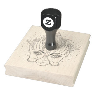 Perzik & Goud Boho Lotus Bloem Schoonheid Gummen S Rubberstempel