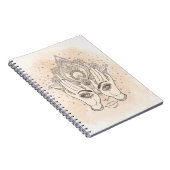 Perzik & Goud Boho Lotus Bloem Schoonheid Notitieboek (Rechterzijde)