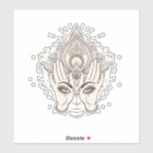 Perzik & Goud Boho Lotus Bloem Schoonheid Sticker (Vel)