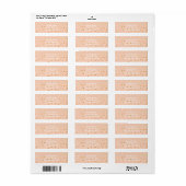 Perzik & Goud Glanzende Confetti Stippen Chic Mode Etiket (Full Sheet)