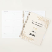 Perzik gouden bladwerk citaat 2026 planner (Display)