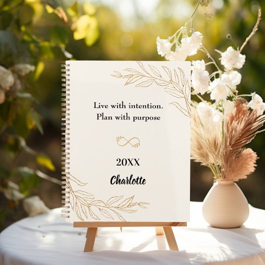 Perzik gouden bladwerk citaat 2026 planner
