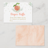 Perzik Gouden Bloemen Baby shower Luier Raffle Informatiekaartje (Voorkant / Achterkant)