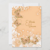 Perzik gouden trouw verlovingsjubileum kaart (Voorkant)