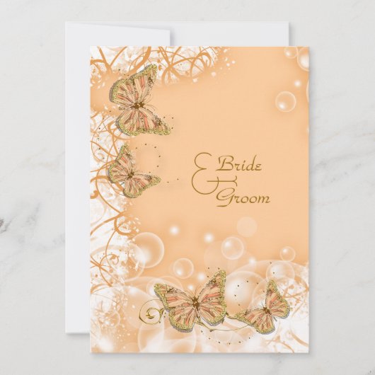 Perzik gouden trouw verlovingsjubileum kaart (Voorkant)