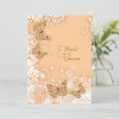 Perzik gouden trouw verlovingsjubileum kaart (Staand voorkant)