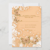 Perzik gouden trouw verlovingsjubileum kaart (Achterkant)