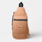 Perzik gradiënt geometrisch mesh patroon Monogram Sling Bag (Voorkant)