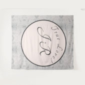 Perzik & Grijs Gemarmerd Bruiloft Tapestry Wandkleed (Voorkant (horizontaal))