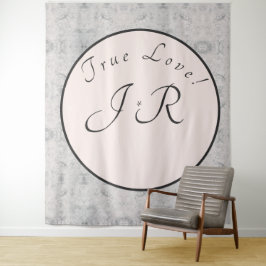 Perzik & Grijs Gemarmerd Bruiloft Tapestry Wandkleed