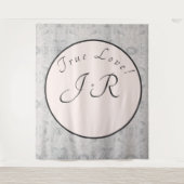 Perzik & Grijs Gemarmerd Bruiloft Tapestry Wandkleed (Voorkant)