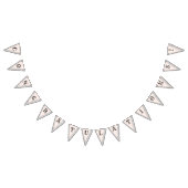 Perzik & Grijs Marmer Monogramed Bruiloft Vlaggetjes (Alle)