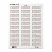 Perzik & Grijs Marmeren Bruiloft Etiket (Full Sheet)