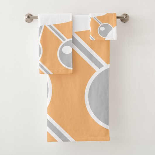 Perzik Grijs Wit Moderne Doodle 1 Bad Handdoek (Insitu)