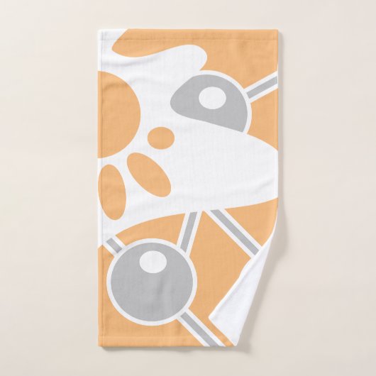 Perzik Grijs Wit Moderne Doodle 1 Bad Handdoek (Handdoek)