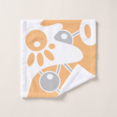 Perzik Grijs Wit Moderne Doodle 1 Bad Handdoek (Wasdoekje)